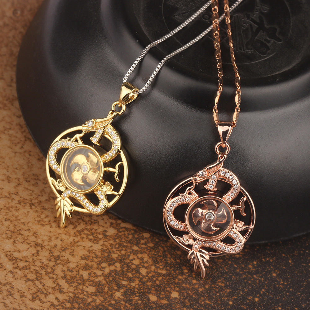 Dragon Totem Necklace with Windmill Design