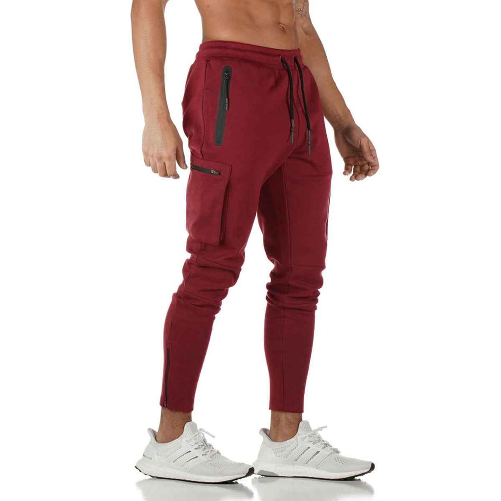Cross-Border Men's Casual Versatile Sports Overalls Cotton Running Fitness Camouflage Trousers Zipper Decorative Trousers