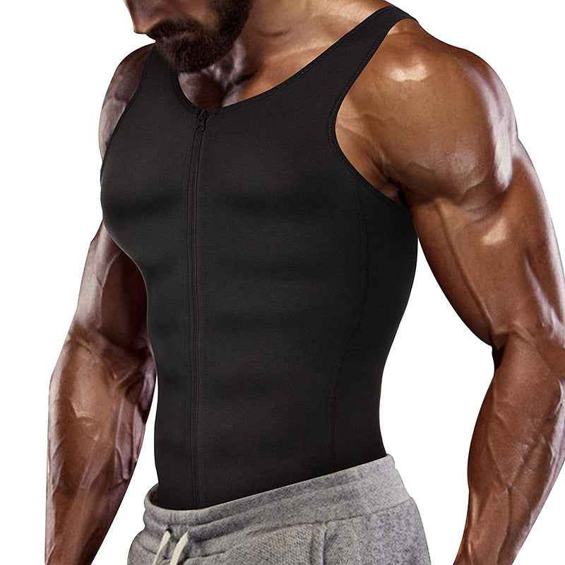 European and American Men's Sauna Clothing, Tummy Control Vest, Sports Vest, Cross-Border Corset, Neoprene Tights, Shapewear