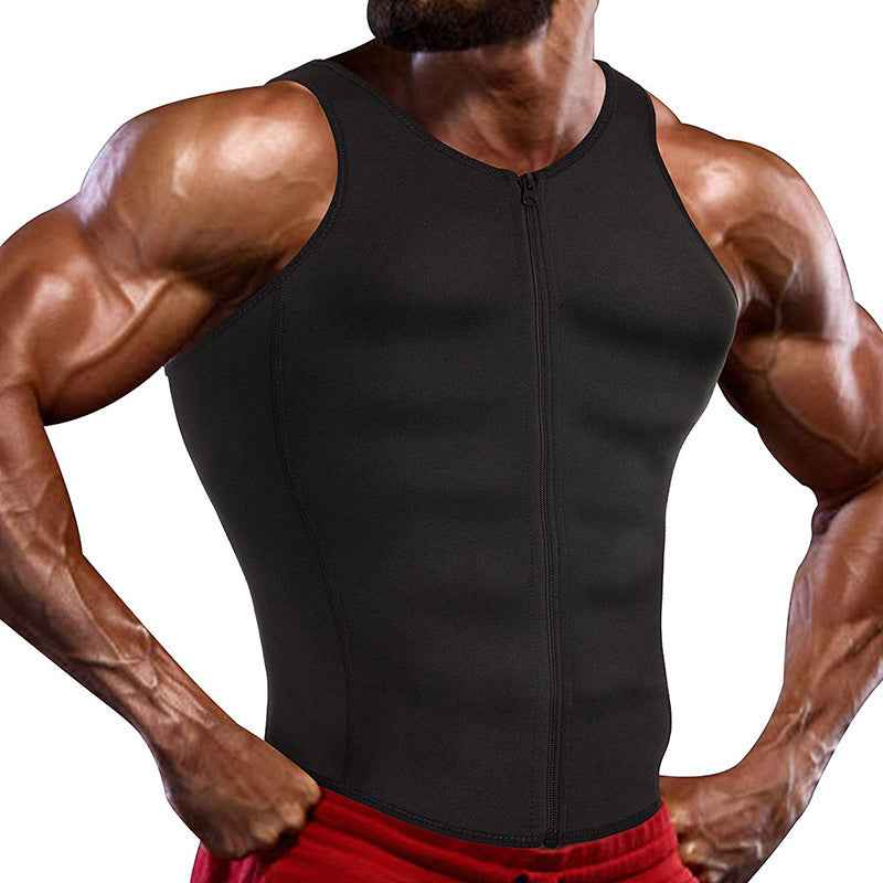 European and American Men's Sauna Clothing, Tummy Control Vest, Sports Vest, Cross-Border Corset, Neoprene Tights, Shapewear