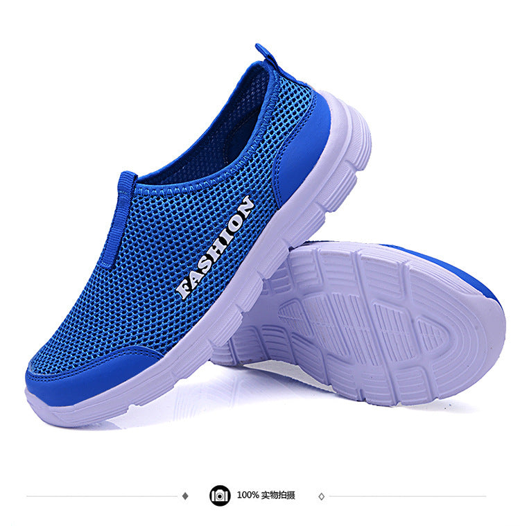 New Summer Mesh Men's Shoes Breathable Mesh Casual Sports Women's Shoes Korean Style Couple Shoes Mesh Shoes Men's Running Shoes