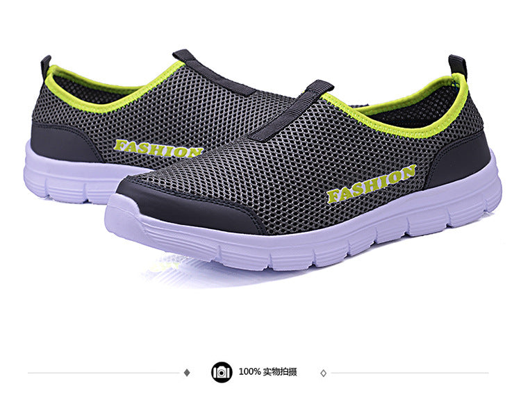New Summer Mesh Men's Shoes Breathable Mesh Casual Sports Women's Shoes Korean Style Couple Shoes Mesh Shoes Men's Running Shoes