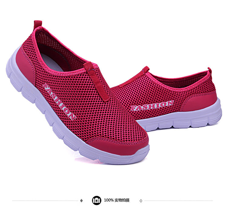 New Summer Mesh Men's Shoes Breathable Mesh Casual Sports Women's Shoes Korean Style Couple Shoes Mesh Shoes Men's Running Shoes