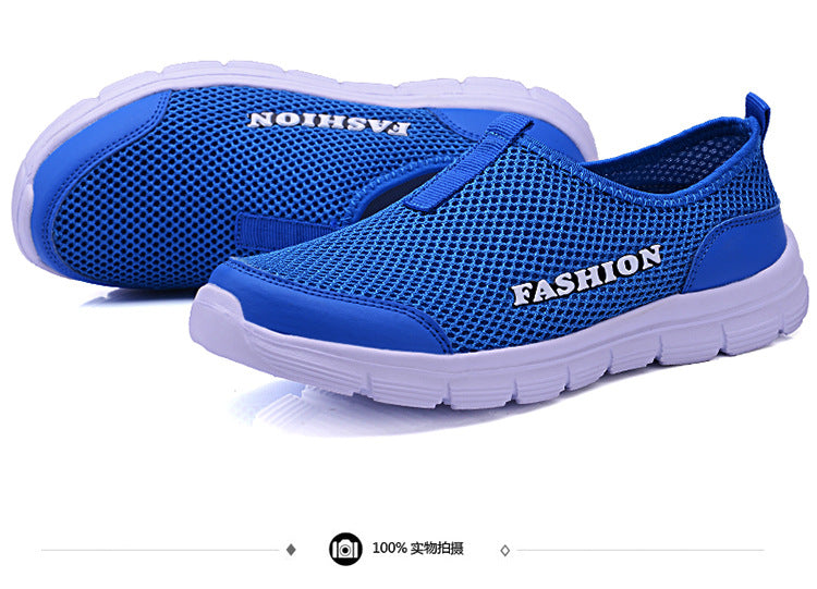 New Summer Mesh Men's Shoes Breathable Mesh Casual Sports Women's Shoes Korean Style Couple Shoes Mesh Shoes Men's Running Shoes