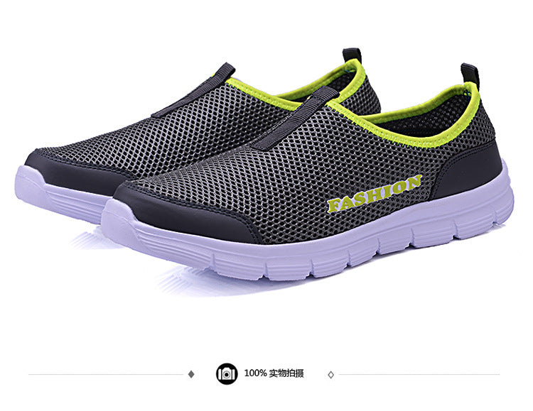 New Summer Mesh Men's Shoes Breathable Mesh Casual Sports Women's Shoes Korean Style Couple Shoes Mesh Shoes Men's Running Shoes