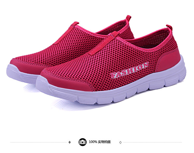 New Summer Mesh Men's Shoes Breathable Mesh Casual Sports Women's Shoes Korean Style Couple Shoes Mesh Shoes Men's Running Shoes
