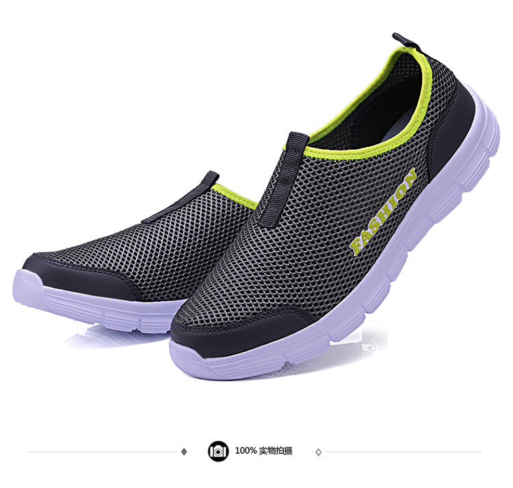 New Summer Mesh Men's Shoes Breathable Mesh Casual Sports Women's Shoes Korean Style Couple Shoes Mesh Shoes Men's Running Shoes