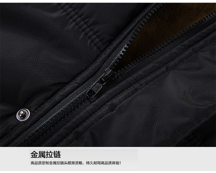 Foreign trade supply generation winter men's fleece-lined thick coat men's old men's cotton-padded jacket new dad cotton-padded jacket men