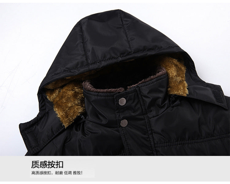 Foreign trade supply generation winter men's fleece-lined thick coat men's old men's cotton-padded jacket new dad cotton-padded jacket men