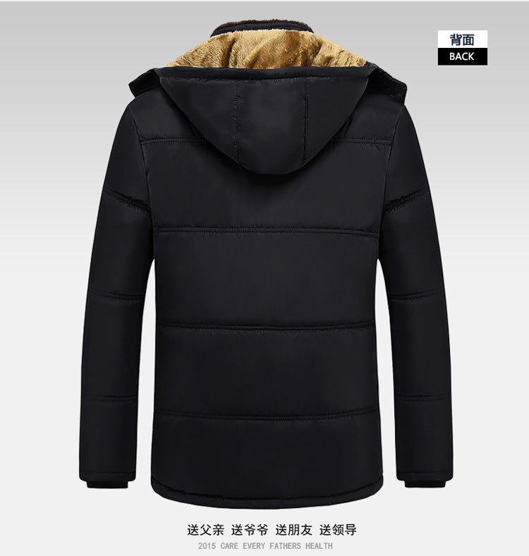 Foreign trade supply generation winter men's fleece-lined thick coat men's old men's cotton-padded jacket new dad cotton-padded jacket men