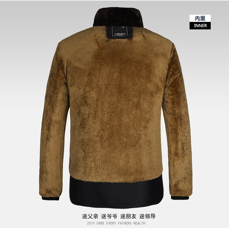 Foreign trade supply generation winter men's fleece-lined thick coat men's old men's cotton-padded jacket new dad cotton-padded jacket men