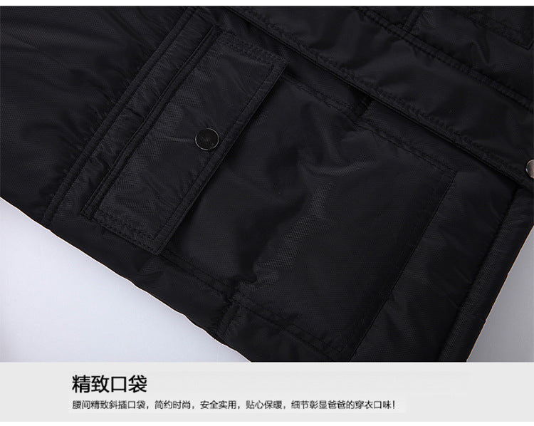 Foreign trade supply generation winter men's fleece-lined thick coat men's old men's cotton-padded jacket new dad cotton-padded jacket men