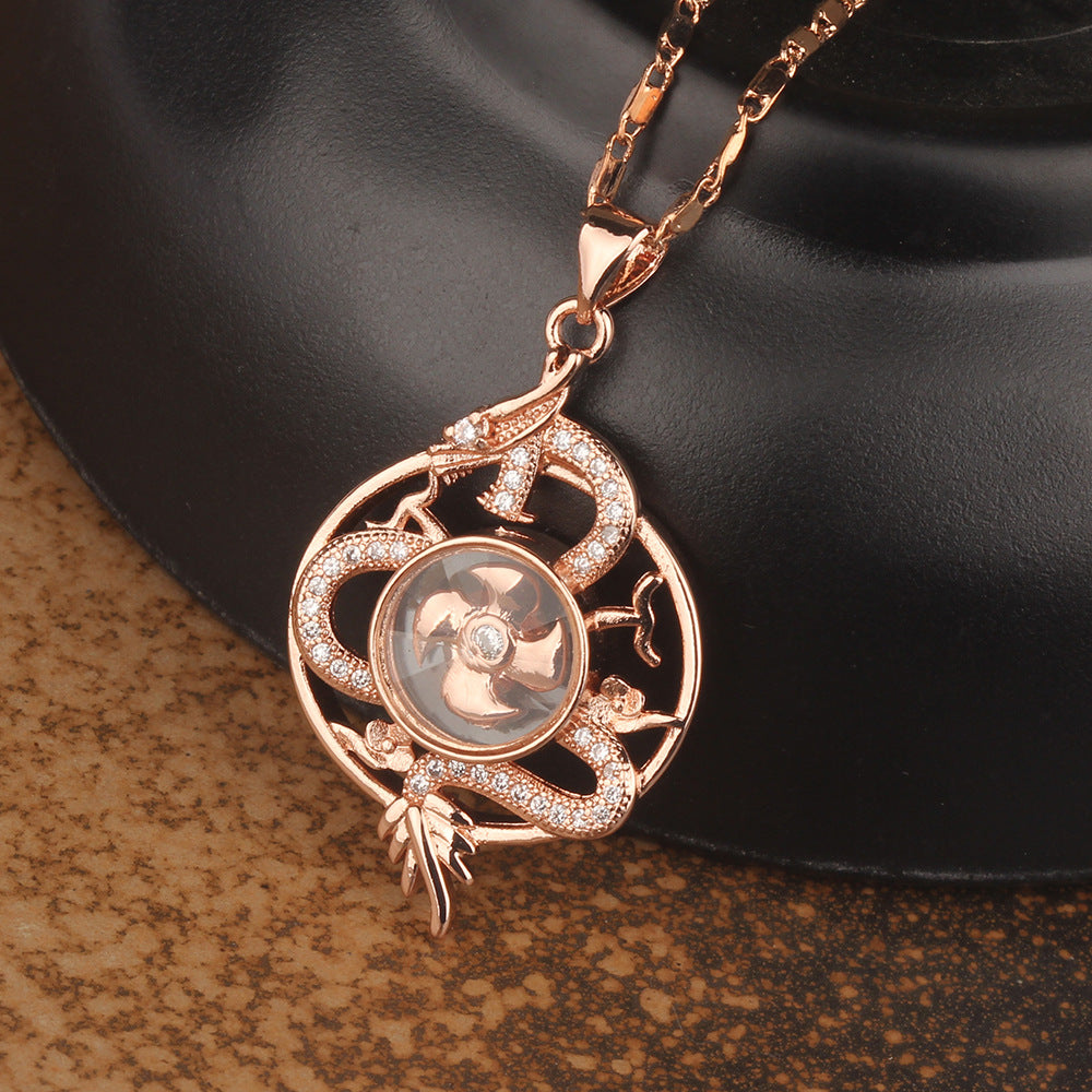 Dragon Totem Necklace with Windmill Design