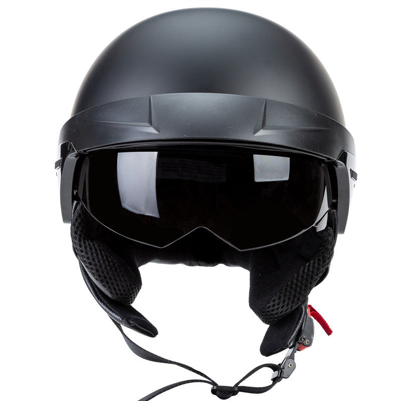 Retro Harley Motorcycle Helmet with Built-in Visor