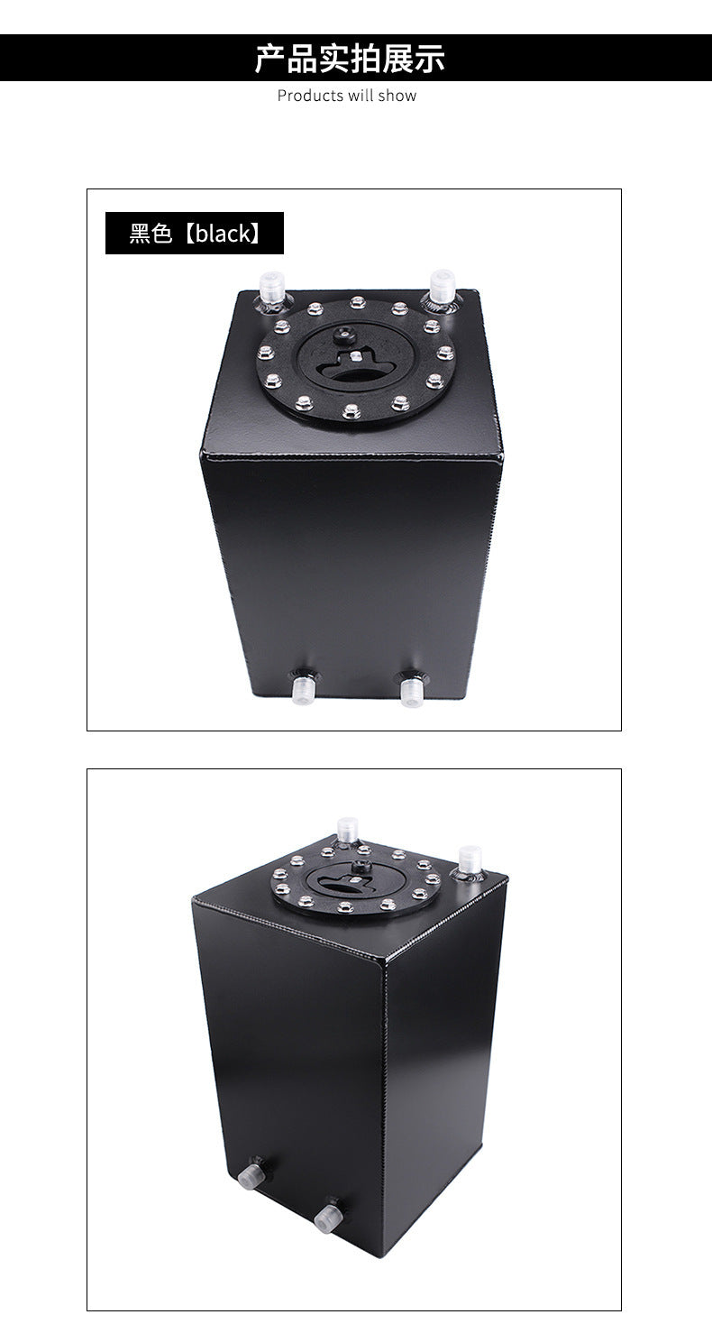 12L3 Three Gallon Secondary Fuel Tank Aluminum Alloy Buffer Tank Mirror Polished Plastic Cover Rectangular Neutral Fuel Tank