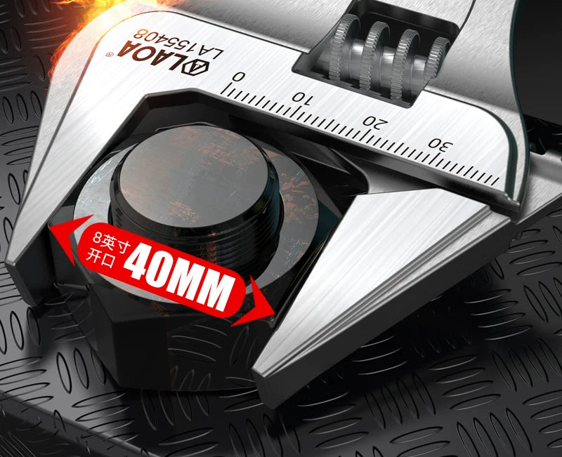 Old A Thin Wide Angle Large Open-ended Adjustable Wrench 8 Inch Multifunctional Household Bathroom Wrench Pipe Wrench Pipe Tongs