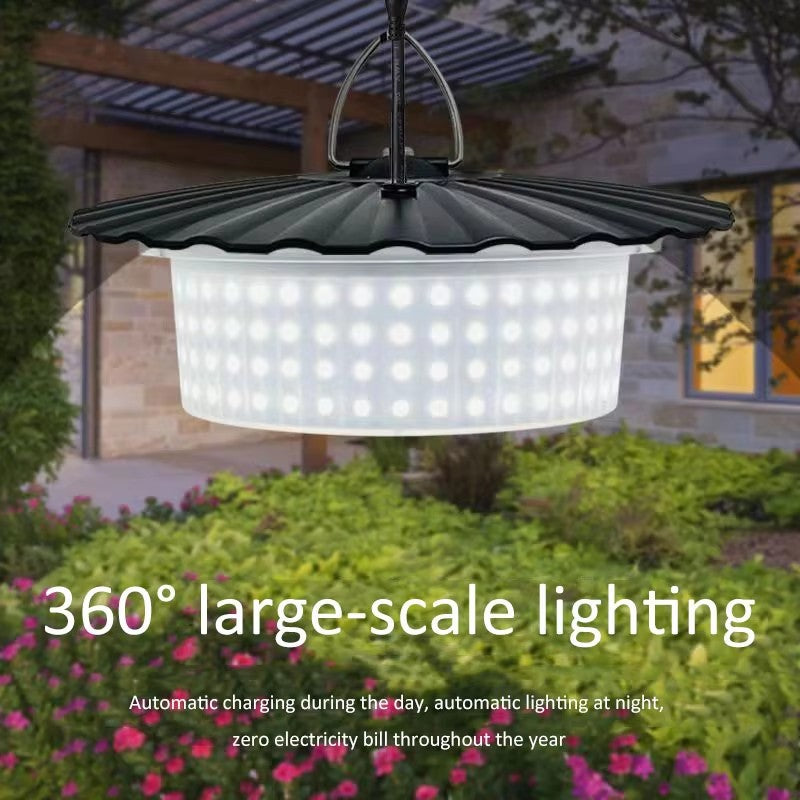 Solar 244LED Ring Chandelier Courtyard Garden Villa Street Light 360 Degree Outdoor Solar Lighting