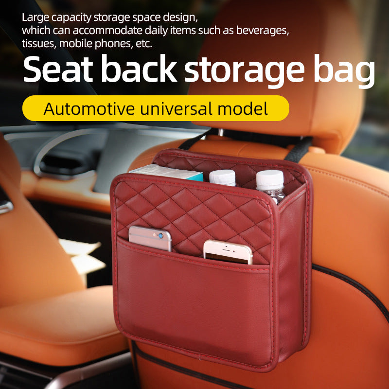 Cross-border upgrade car chair back suede storage bag seat storage cup bag multi-compartment bundled storage bag