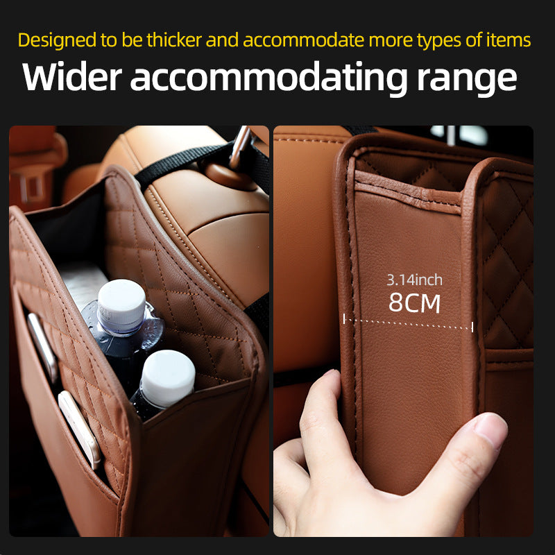 Cross-border upgrade car chair back suede storage bag seat storage cup bag multi-compartment bundled storage bag