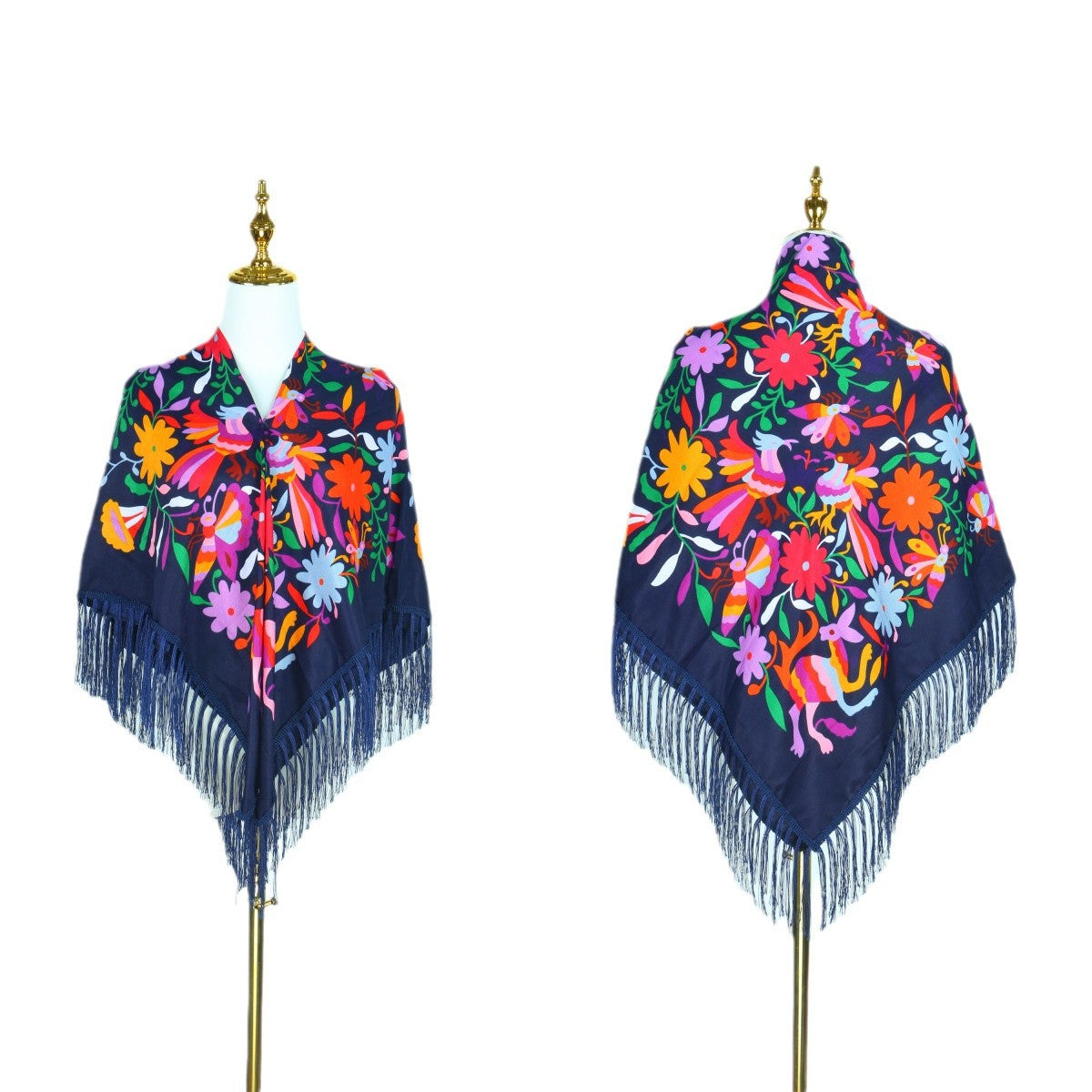 Cross-border New Daisy Twill Print Square Elegant Tassel Shawl Warm Beautiful Dustproof Multifunctional Scarf