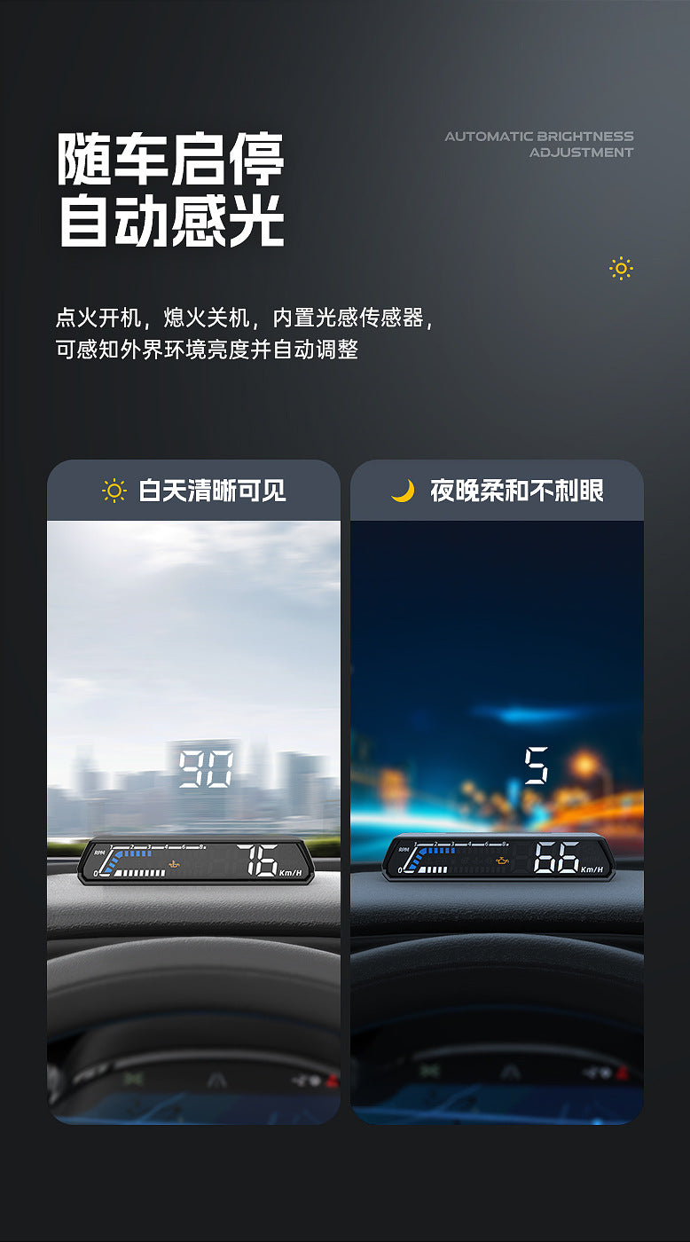 Hud head-up display obd multi-function vehicle instrument oil temperature transmission oil temperature monitoring dual display screen S100