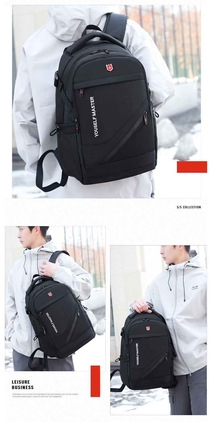 Cross-border Backpack Men's Large Capacity Business Travel Bag Computer Backpack Junior Senior high school College Student Schoolbag New Travel