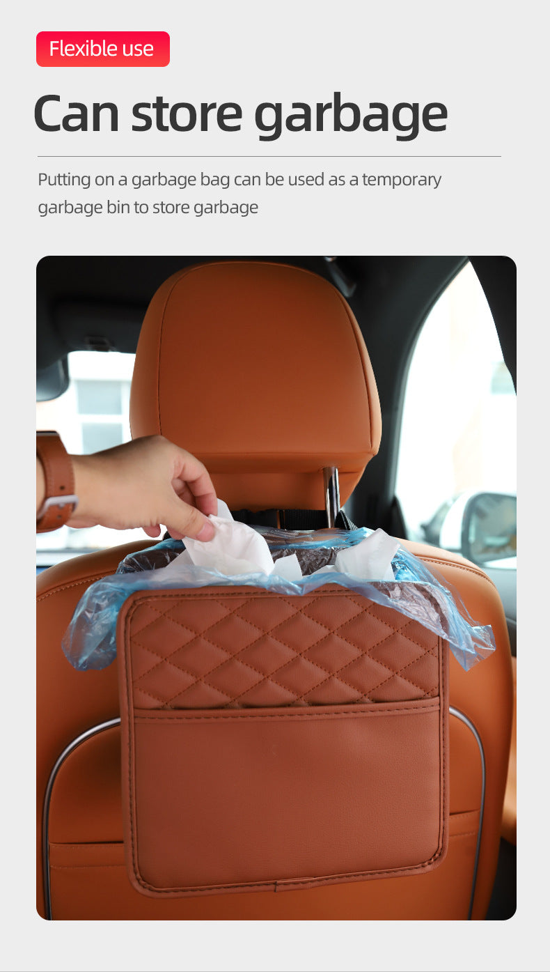 Cross-border upgrade car chair back suede storage bag seat storage cup bag multi-compartment bundled storage bag