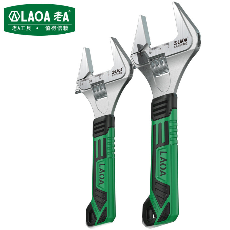 Old A Thin Wide Angle Large Open-ended Adjustable Wrench 8 Inch Multifunctional Household Bathroom Wrench Pipe Wrench Pipe Tongs