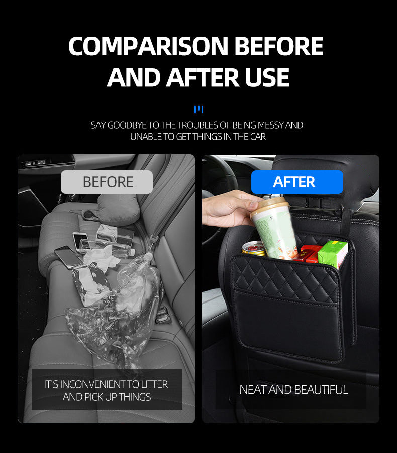 Cross-border upgrade car chair back suede storage bag seat storage cup bag multi-compartment bundled storage bag
