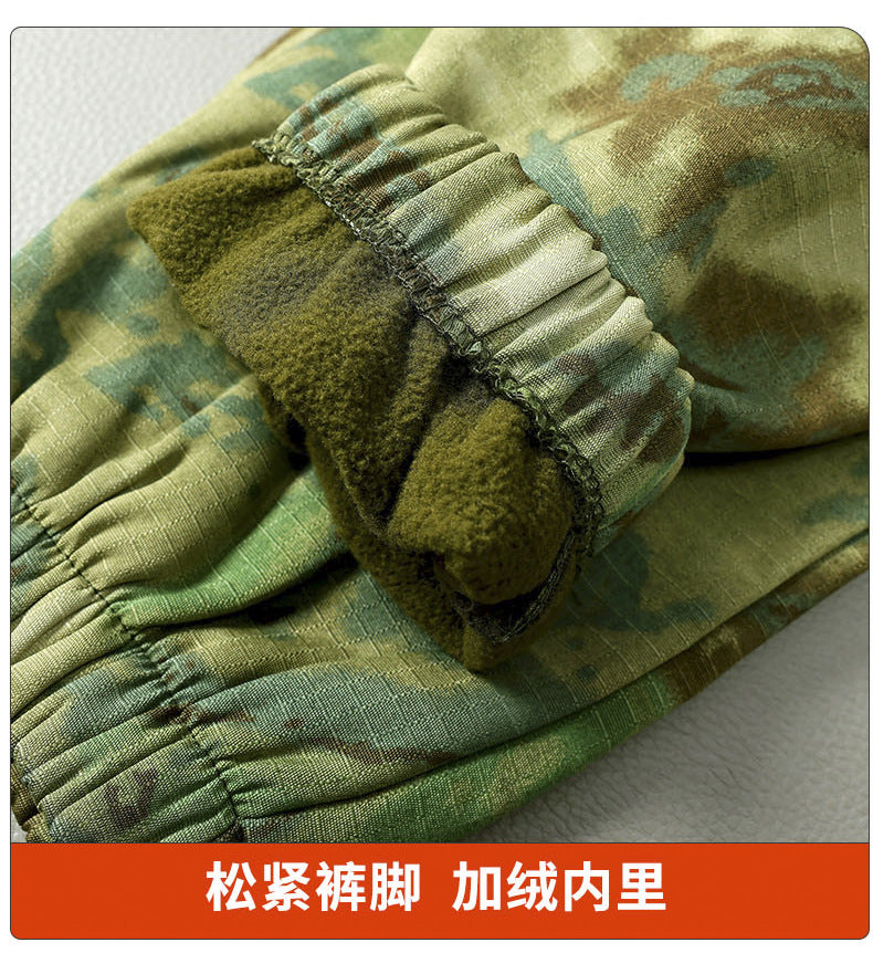 Autumn and Winter fleece-lined Work Clothes suit Men's Thickened Wear-Resistant Dirty-Resistant Labor Protection Mesh Warm-Keeping Tooling Outdoor Jacket