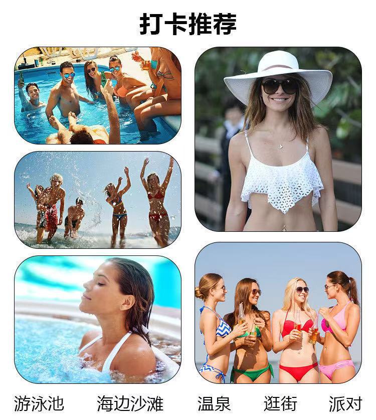 Amazon 2025 New European and American Style Halter Tie Large Size Swimsuit Women's Bikini Top Sexy Push-Up Swimwear