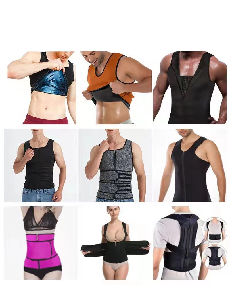 European and American Men's Sauna Clothing, Tummy Control Vest, Sports Vest, Cross-Border Corset, Neoprene Tights, Shapewear