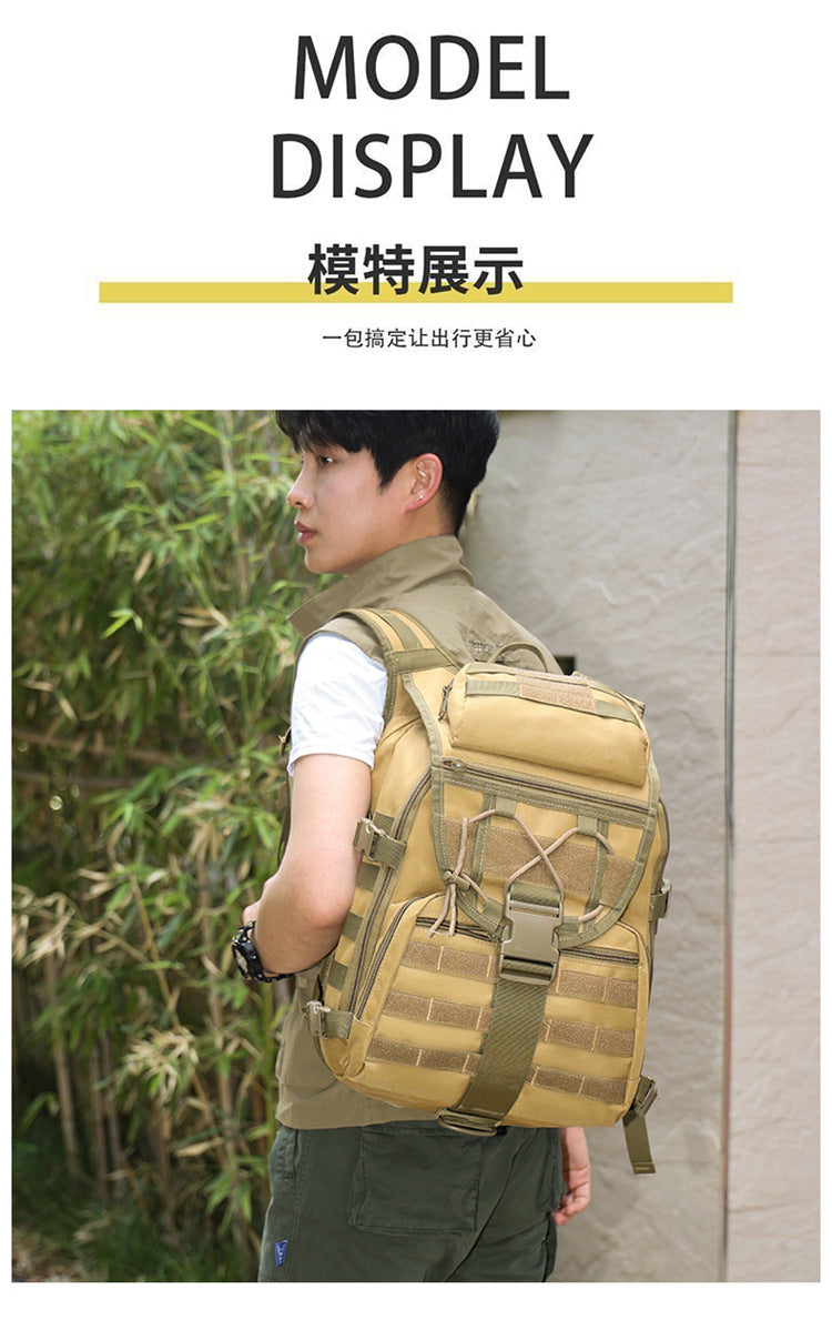 2025 New Men's Outdoor Backpack Travel Bag Large Capacity Oxford Cloth USB Charging Summer Camp Bag Export