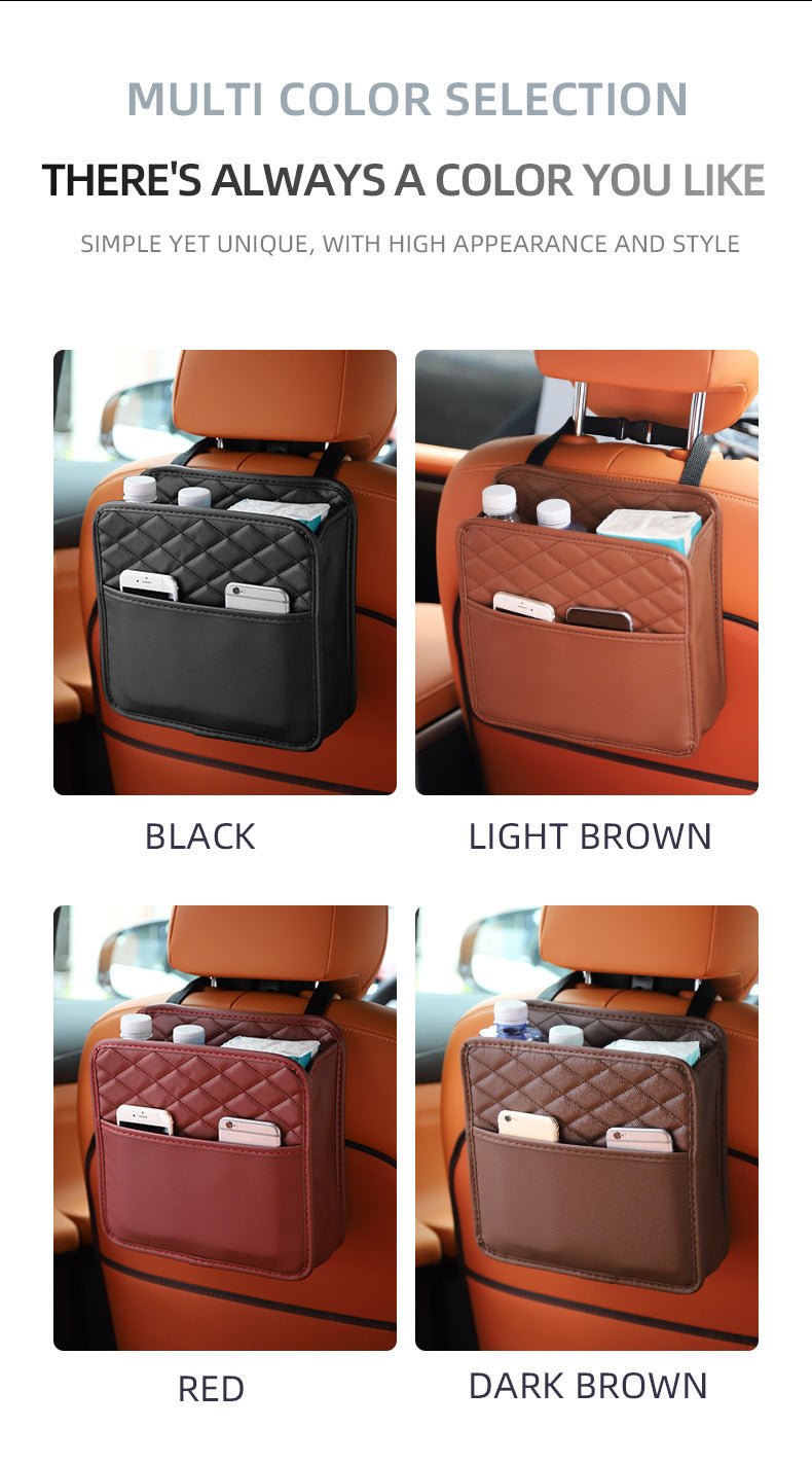 Cross-border upgrade car chair back suede storage bag seat storage cup bag multi-compartment bundled storage bag
