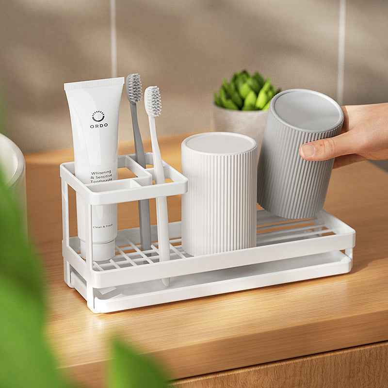 Simple Bathroom Teething Cup Toothbrush Shelf Creative Gargle Cup Dental Storage Toilet Storage Rack Electric Toothbrush Holder