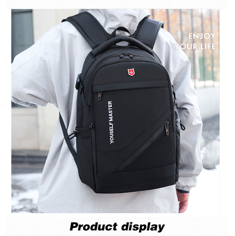 Cross-border Backpack Men's Large Capacity Business Travel Bag Computer Backpack Junior Senior high school College Student Schoolbag New Travel