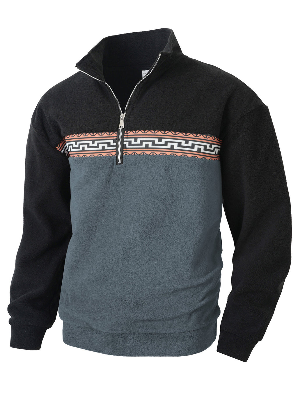 Autumn and Winter European and American Cross-Border Casual Men's Sweatshirt Long-Sleeved Thickened Fleece Half-Zip Sweatshirt Hot-Selling Daily Top