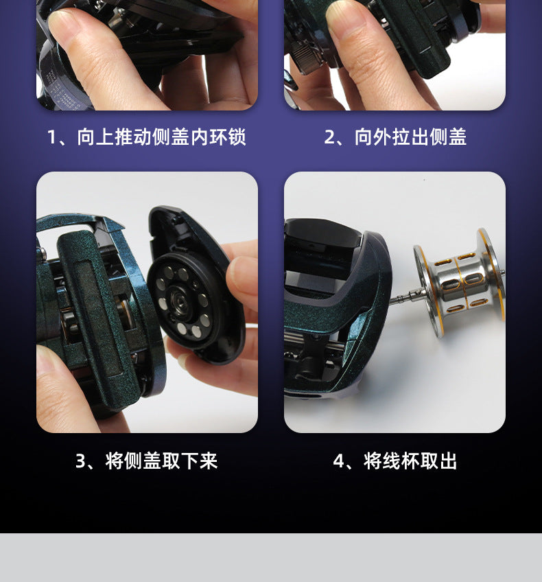Cross-border foreign trade water drop wheel Luya long-distance fishing line wheel black horse mouth white 8-axis universal magnetic brake fishing wheel