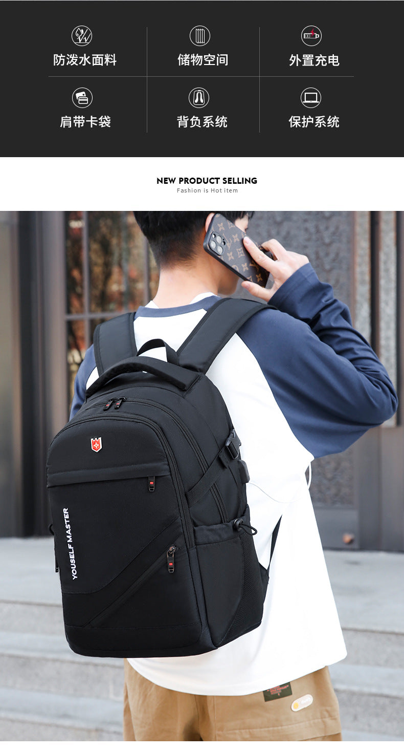 Cross-border Backpack Men's Large Capacity Business Travel Bag Computer Backpack Junior Senior high school College Student Schoolbag New Travel