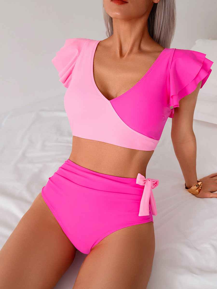 Amazon 2025 new bikini split swimsuit women Europe and the United States cross-border high waist swimming trunks bikini swimsuit wholesale