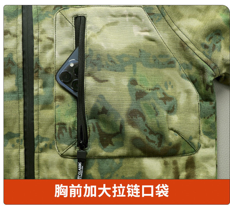 Autumn and Winter fleece-lined Work Clothes suit Men's Thickened Wear-Resistant Dirty-Resistant Labor Protection Mesh Warm-Keeping Tooling Outdoor Jacket