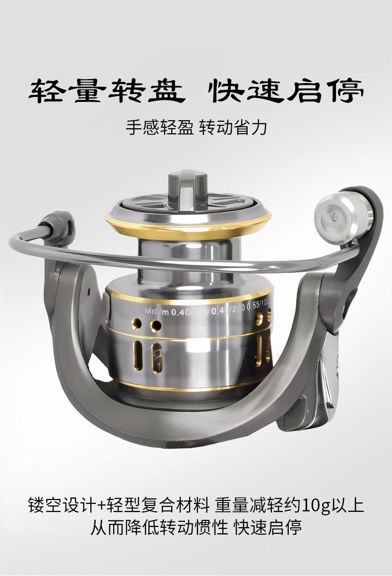 Cross-Border Manufacturer All-Metal Fishing Reel Spinning Reel Fishing Line Reel Lure Reel Spinning Reel Special Long-Distance Casting Spinning Reel