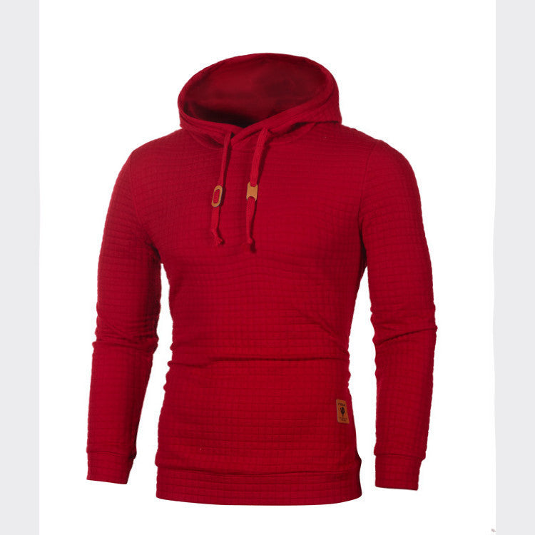 2018 autumn and winter new European and American men's jacquard sweater long sleeve hoodie warm color hooded sweatshirt jacket
