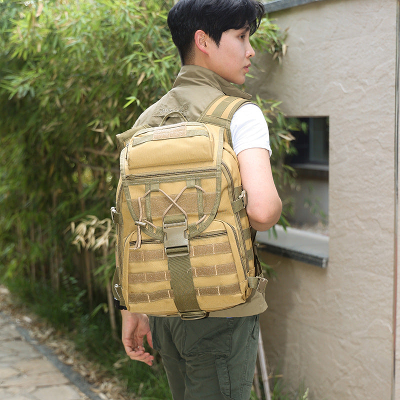 2025 New Men's Outdoor Backpack Travel Bag Large Capacity Oxford Cloth USB Charging Summer Camp Bag Export