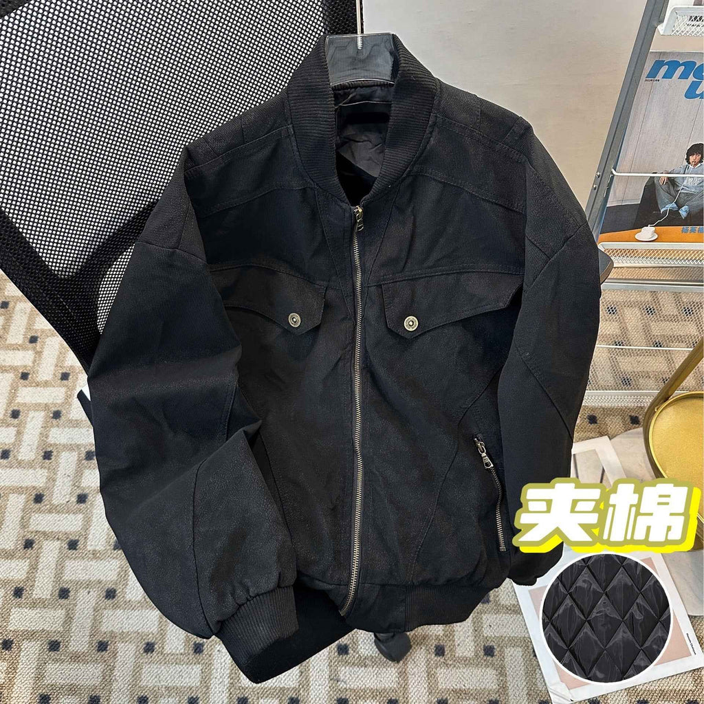 cleanfit Short Profile Corduroy Crock Jacket Men's Winter Thickened Baseball Clothes Old Quilted Jacket