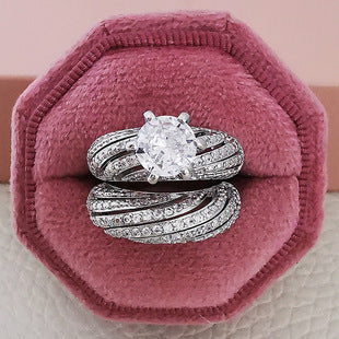 European and American AliExpress orders cross-border creative square geometric pink diamond ring ring factory direct r5173