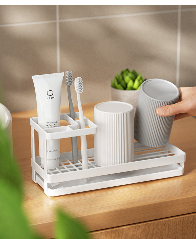 Simple Bathroom Teething Cup Toothbrush Shelf Creative Gargle Cup Dental Storage Toilet Storage Rack Electric Toothbrush Holder