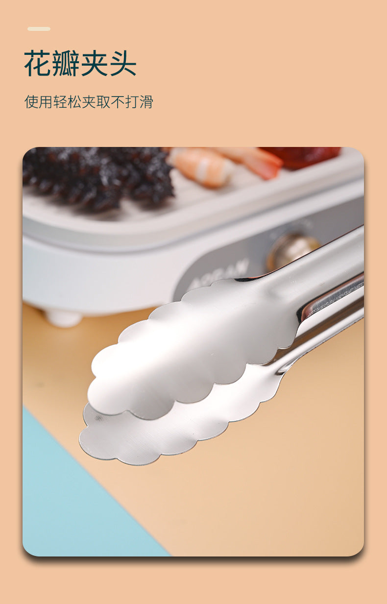 Stainless Steel Food Clip Anti-scalding Stall Commercial Buffet Malatang Special Clip Kitchen Cooked Food Clip Bread Clip