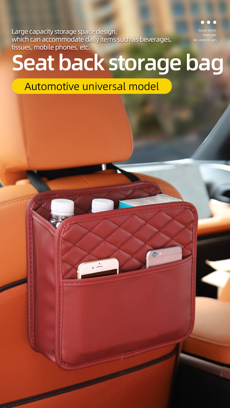 Cross-border upgrade car chair back suede storage bag seat storage cup bag multi-compartment bundled storage bag