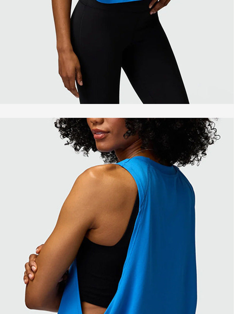 Cross-border yoga vest women's hollow back sports blouse outdoor running fitness leisure Joker top wholesale
